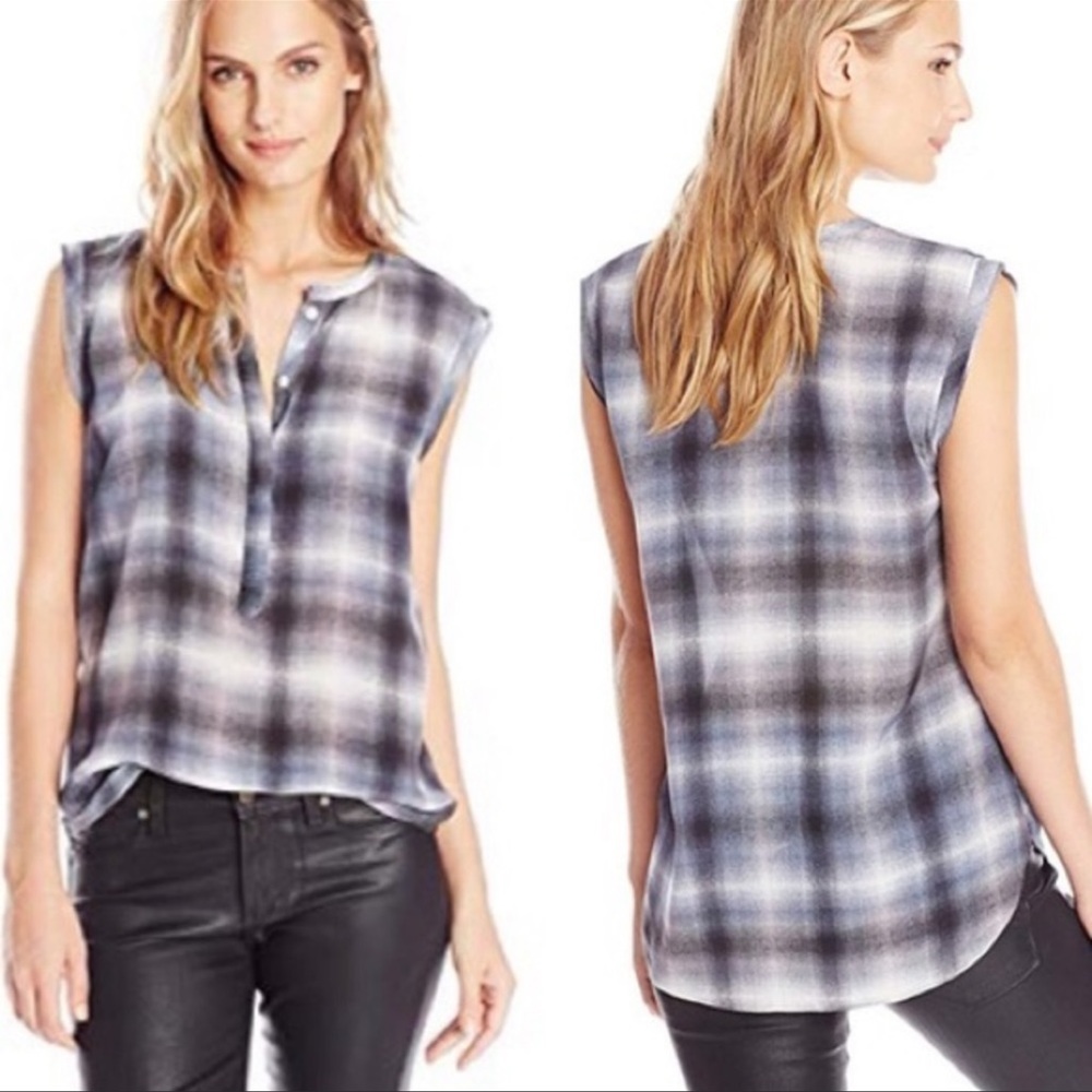Rebecca Taylor plaid silk top